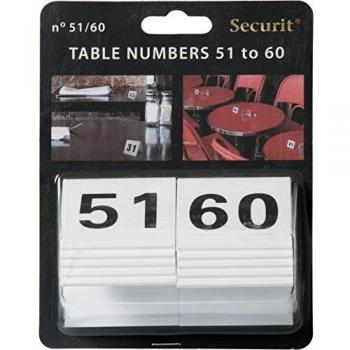 Securit señalizador negro de mesa 51-60 Marcas, números, 4 x 4 x 5 CM