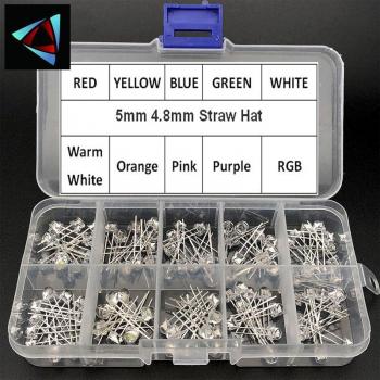 100pcs 5mm RGB Straw Hat Light Emitting Diodes