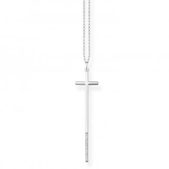 Thomas Sabo D_KE0024 Elongated Diamond Cross Pendant Necklace