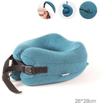 Coussin de voyage cervical en U 30x28cm mousse à mémoire avec bouchons d'oreilles