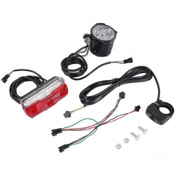 Ensemble de lampes avant et arrière pour vélo électrique 36V 48V 60V avec haut-parleur