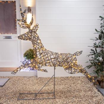 Wicker Stag Illuminated Leap