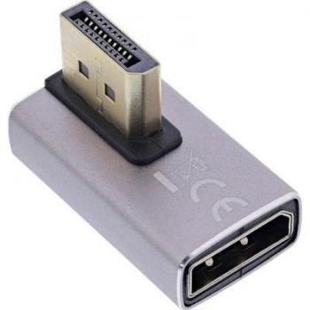 InLine® DisplayPort‑1.4 Adapter – Modell 17291I, 90° linke Ausrichtung, 8 K UHD, schwarz