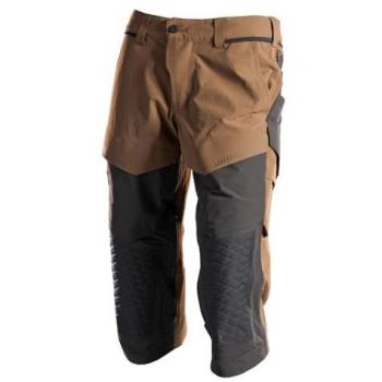 Custom Mascot 3/4 Leggings with Kneepad Slots – Nut Brown & Black, Men's 49