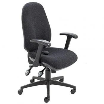 Ergonomic Charcoal Maxi Office Chair with Adjustable Features and Folding Arms