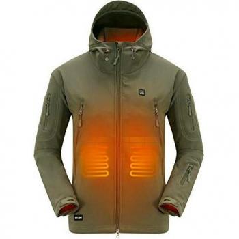 DEWBU Motorrad Schilaufen Jacke – Beheizbare Softshell, DB-12 2.0, Gelb, XL