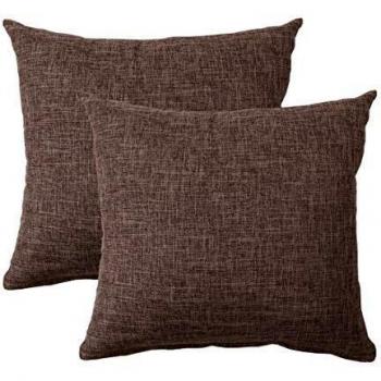 WeixinHai Rustic Burlap Linen Cushion Covers – 45×45cm 2-Pack Living Room Pillowcases
