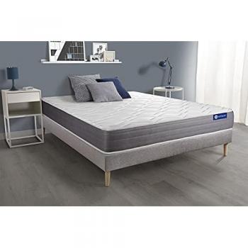 Ensemble Matelas et Sommier Gris 160x200 cm