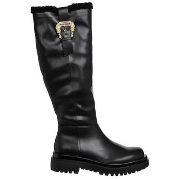 Stivale in pelle sintetica Nero Versace Jeans Couture Taglia 36