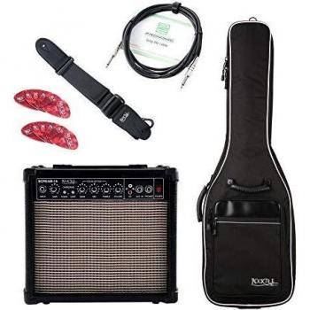 Rocktile Power‑Bundle : Ampli, Housse, Sangle, Câble, Plectre