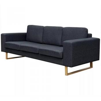 3-Seater Sofa in Dark Grey Fabric
