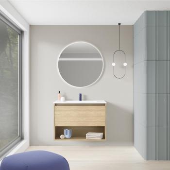 Mueble de baño moderno roble gris 80x45