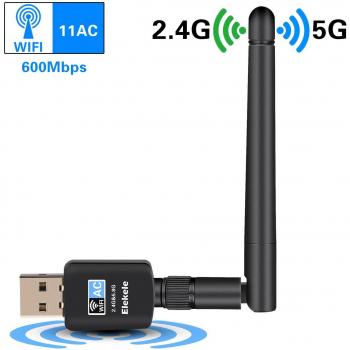 Elekele adaptateur USB Wifi dual band (2.4 GHz /5 GHz) pour Windows XP/Vista /7 /8 /8 .1 /10 ,Linux