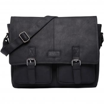 LEABAGS Cambridge Laptoptasche in Vintage‑Büffel‑Leder – bis 15 Zoll