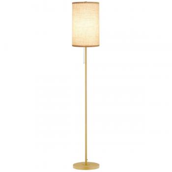 Design Terra Gold-Beige 40W – Piede Acciaio, Paralume Tessuto Crema