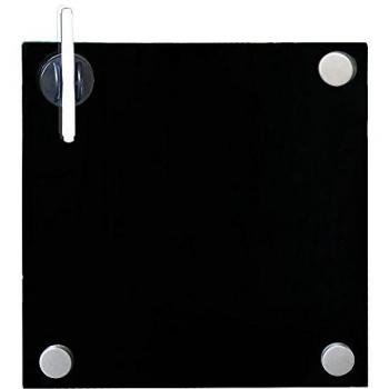 Tableau magnétique noir en verre 45 x 45 x 0,4 cm
