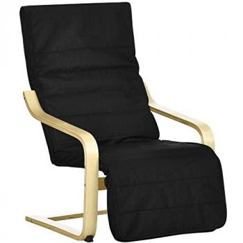 HOMCOM Relaxsessel mit abnehmbarer, angenehm gepolsterter Auflage schwarz 66,5L x 94B x 100H cm
