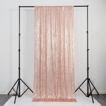 Toile de fond pour banquet à paillettes or rose 24x118 pouces