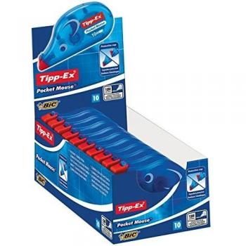Tipp-Ex Pocket Mouse Correction Tape Roller 4.2mmx10m White (Pack 10)