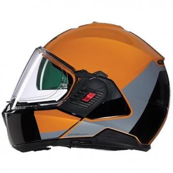 Nolan N120-1 Grafo Modularhelm Orange-Grau-Schwarz Größe L