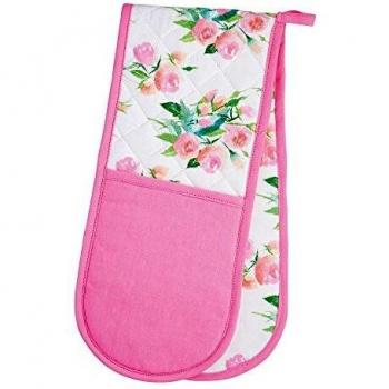 KitchenCraft Floral Patterned Double Oven Gloves, 86 x 18 cm