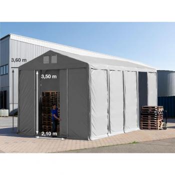 TOOLPORT 5x10 m Lagerzelt mit Bodenrahmen und PVC-Plane