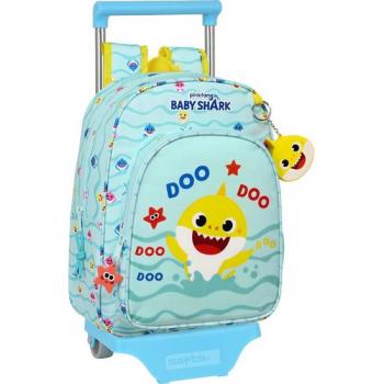 Baby Shark Rollrucksack für die Schule Gelb Hellblau