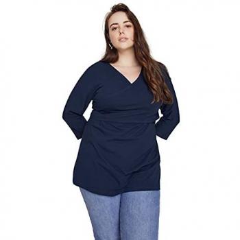 Maglia Bellieva per allattamento, scollo a V, maniche lunghe, Blu, Taglia 60/62