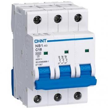 Interruptor Automático de Circuito Trifásico Chint NXB‑63 16A 6kA Curva C
