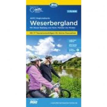 ADFC-Regionalkarte Weserbergland, 1:75.000, mit Tagestourenvorschlägen, reiß