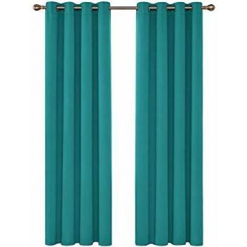 Deconovo Eyelet Blackout Curtains 140x260cm Turquoise
