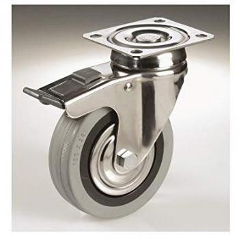 Roue Grise avec Plaque Tournante 125mm