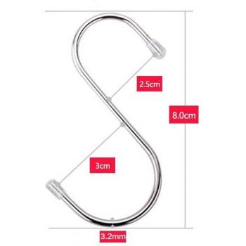 Runde S-förmige magnetische Haken in Edelstahloptik, 5-teiliges Set