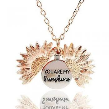 Collier gravé tournesol Vous êtes mon pendentif pour femmes avec boîte cadeau