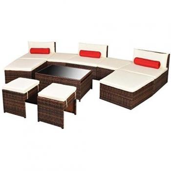 VidaXL Divano da Giardino 25 pz in Poli Rattan Marrone