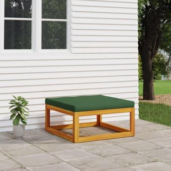 VidaXL Repose-pied de Jardin avec Coussin, Tabouret, Siège, Pouf, Meuble de Terrasse Patio Balcon Extérieur, Verts Bois 360022