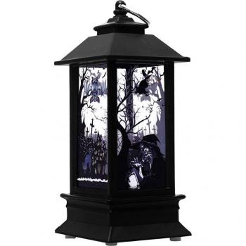 Lampe festive citrouille château suspendue