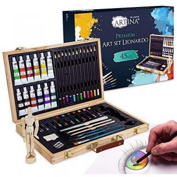 Artina Kreativset Leonardo, 45tlg. Malset mit Pinsel & Gliederpuppe