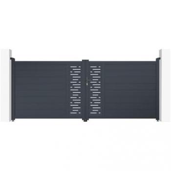 Portón eléctrico abatible Arlberg 350 x 140 cm con motor Hicker B200