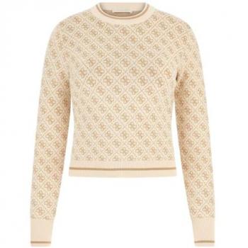 Guess Women's Beige Knit Crew Neck