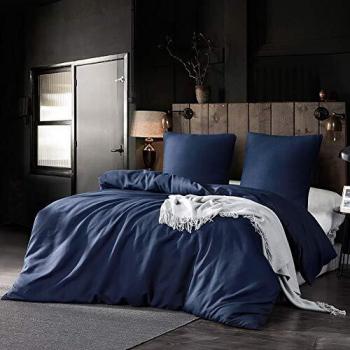 Fluffy Comfort Double Set – 3‑Piece Blue Velvet Duvet & Bedding