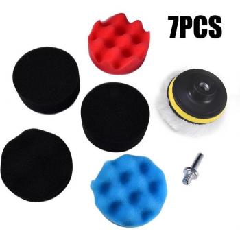 7pcs Auto Buffer Polishing Wheel Set with Drill Attachment