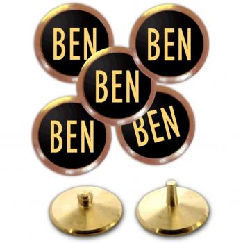 Personalized Golf Ball Markers (Gold on Black)