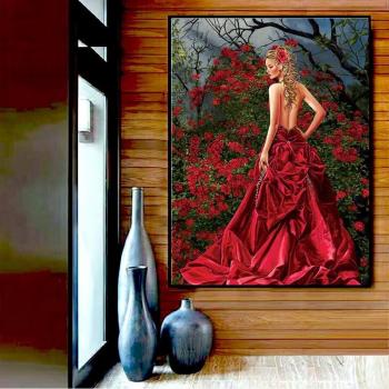 Portrait Floral 20x30cm – Perles et Broderie 5D