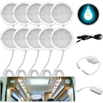 Lámpara Interior LED 12V 6500K 2,5 W 10 unidades para Caravanas Volkswagen