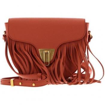 Sac à main Coccinelle marron en cuir avec franges