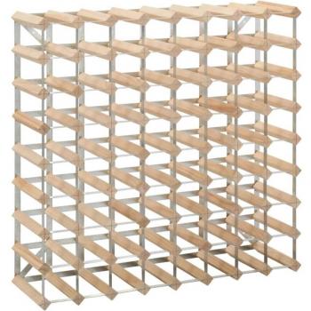Estante Botellero de Madera y Acero para Vinos