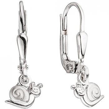 925 Silber Kinder Ohrhänger Schnecke teilmattiert
