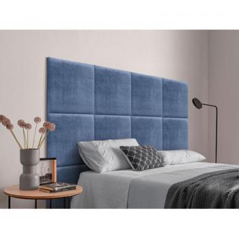 Turquesa Luxe Cabecero Tapizado con Paneles Intercambiables – 135 cm