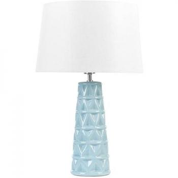 Lámpara de mesa Vinces 63 cm cerámica y lino azul
